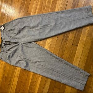 Elegant Gray Plaid Men's Dress Pants